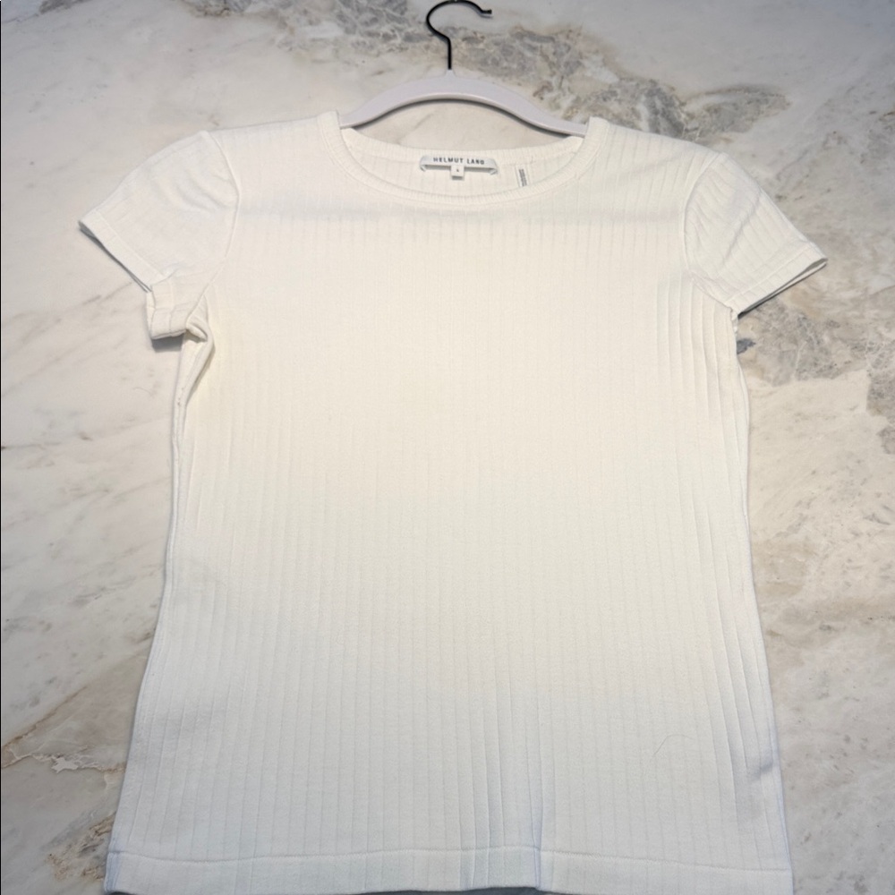 Helmut Lang White Short Sleeve Tee